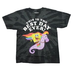 Nickelodeon Black Tie-Dye SpongeBob T-Shirt size Large